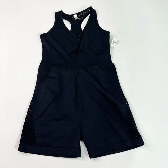 aerie Pants - Aerie Romper Playsuit Womens XL Black Mesh Seamless Racerback Sleeveless NWT